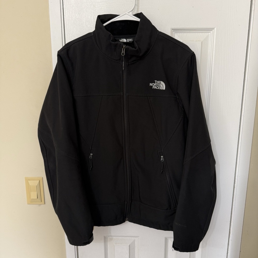 The North Face Mens M WindWall Fleece Lined Softshell Jacket Black Outdoors Hike